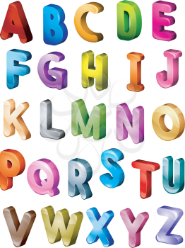 Royalty Free Clipart Image of the Alphabet in Capital Letters