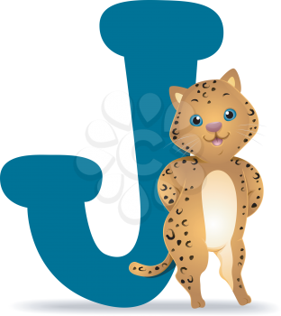 Royalty Free Clipart Image of a Jaguar With a J