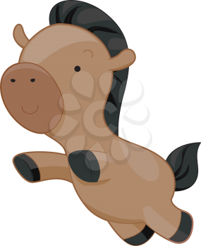 Royalty Free Clipart Image of a Galloping Horse