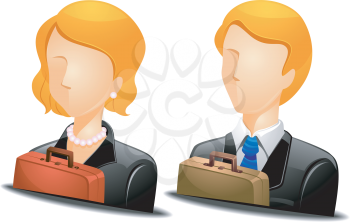 Royalty Free Clipart Image of Faceless Business Couple