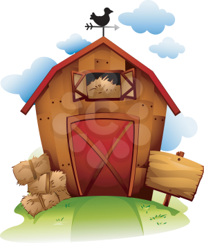 Royalty Free Clipart Image of a Barn