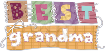 Royalty Free Clipart Image of Patches That Spell Out Best Grandma