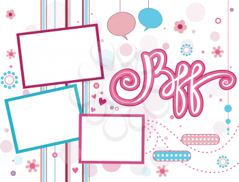 Royalty Free Clipart Image of a Background of Frames With BFF