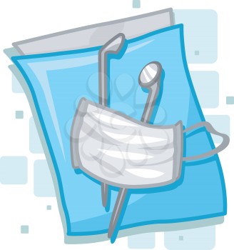 Royalty Free Clipart Image of Dentists Tools