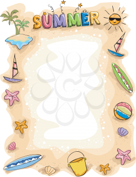 Royalty Free Clipart Image of a Summer Frame