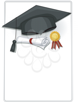 Royalty Free Clipart Image of a Graduation Frame