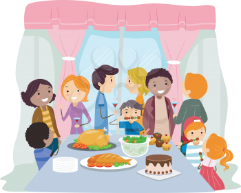 Royalty Free Clipart Image of a House Party