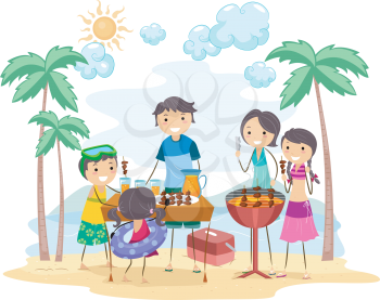 Royalty Free Clipart Image of a Family Outing