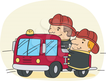 Royalty Free Clipart Image of Firefighters