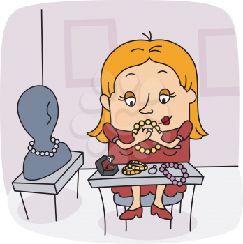 Royalty Free Clipart Image of a Jeweller