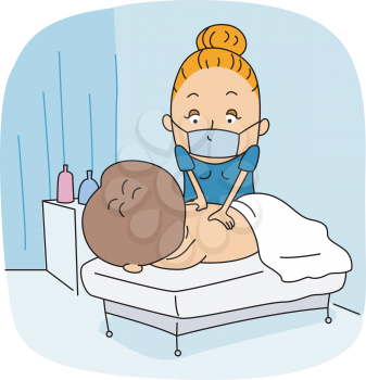 Royalty Free Clipart Image of a Massage Therapist