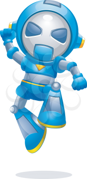 Royalty Free Clipart Image of a Happy Robot