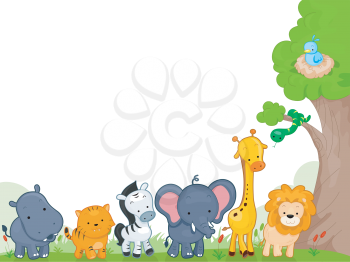 Royalty Free Clipart Image of Jungle Animals