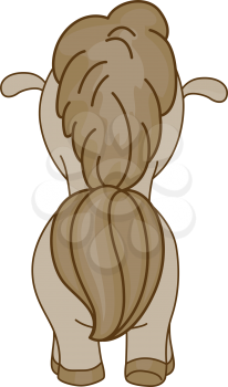 Illustration of a Horse with its Back Turned