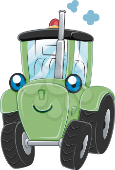 Illustration of a Happy Tractor 