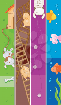 Banner Illustration Featuring Different Animals