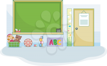 Illustration of a Cute Preschool Classroom