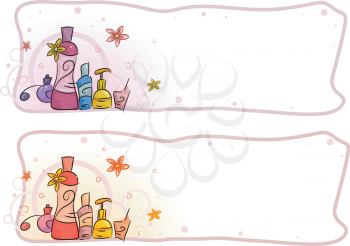 Header Illustration Featuring Perfumes