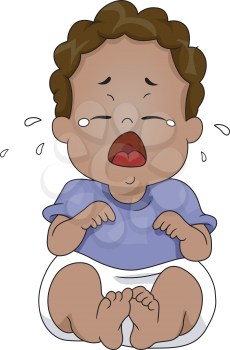Illustration of a Baby Crying