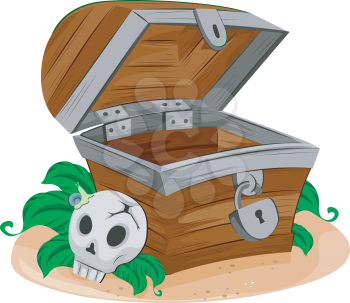 Illustration of an Empty Treasure Chest