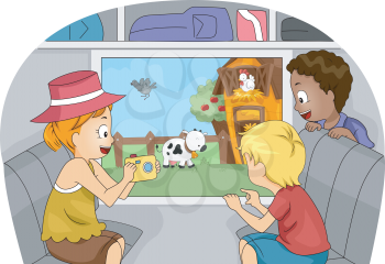 Illustration of Kids on a Trip to a Farm