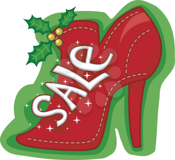 Illustration of a Shoe Marked with Sale
