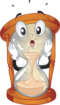 Mascot Illustration Featuring an Hourglass