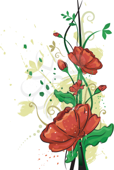 Illustration Featuring Red Poppies