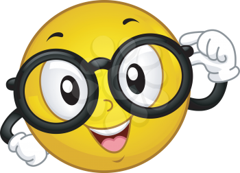 Illustration of a Smiley Wearing Glasses