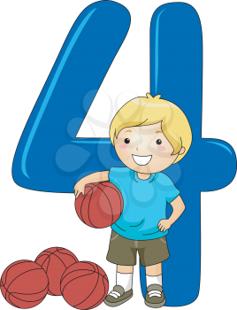 Illustration of a Kid Holding a Ball