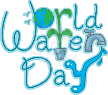 Text Illustration Celebrating World Water Day