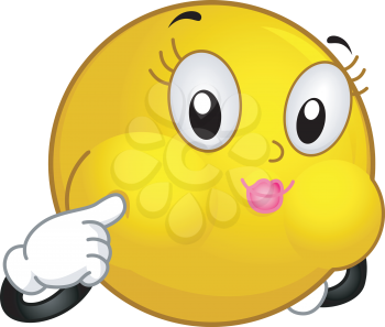 Illustration of a Smiley Making a Blowfish Face