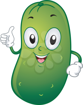 Illustration of a Pickle Mascot Giving a Thumbs Up