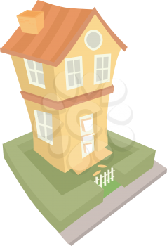 Royalty Free Clipart Image of a Two-Storey House