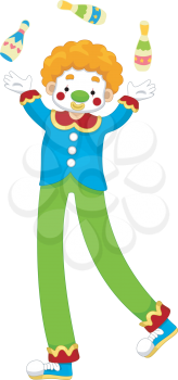 Royalty Free Clipart Image of Juggling Clown