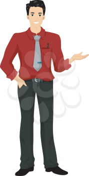 Royalty Free Clipart Image of a Man in Business Clothes