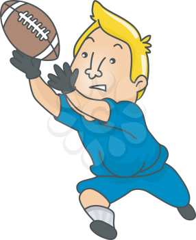 Royalty Free Clipart Image of a Man Playing Football