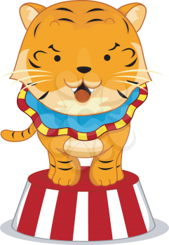Royalty Free Clipart Image of Circus Tiger
