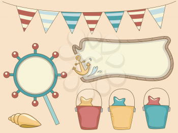 Royalty Free Clipart Image of Nautical Elements