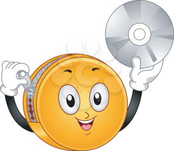 Royalty Free Clipart Image of a DVD Binder Holding a Disc