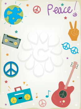 Royalty Free Clipart Image of a Peace Frame