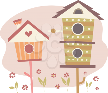 Illustration of Cute Bird Houses