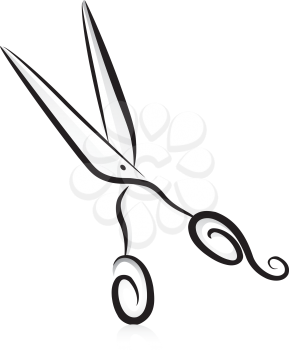Illustration of Tailor's Scissors in Black and White