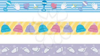 Border Illustration Featuring Different Elements Commonly Associated with Babies