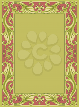 Background Illustration Featuring a Frame with a Floral Design