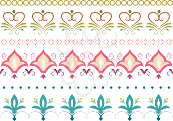 Border Illustration Featuring Different Floral Designs