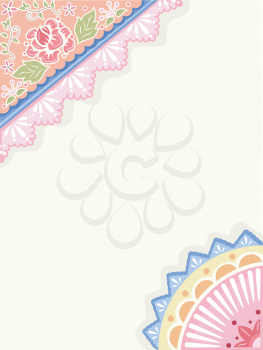 IIlustration Featuring Corner Borders with a Shabby Chic Design
