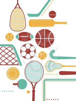 Illustration Featuring Various Sports Equipment