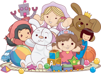Illustration Featuring an Assortment of Children's Toys