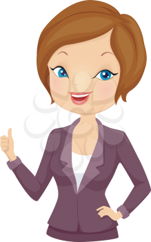 Illustration of a Girl in Corporate Attire Giving a Thumbs Up